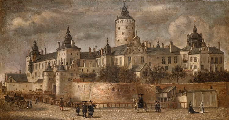 Historisch schilderij met Tre Kronor kasteel