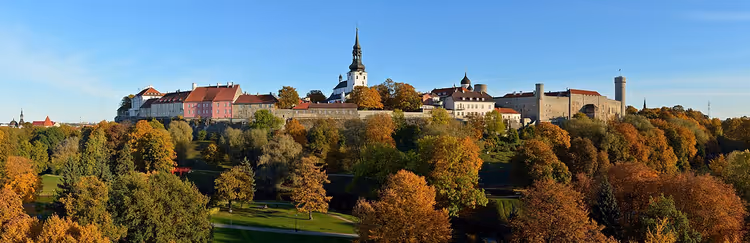 Panorama der Altstadt von Tallinn vom Domberg im Herbst