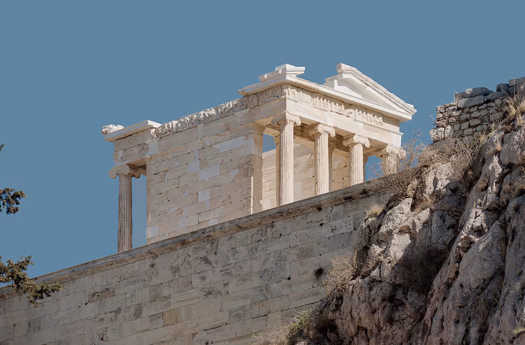 Tempel van Athena Nike op de Akropolis, zijaanzicht