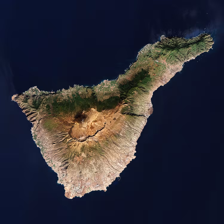 Teneriffa aus dem Weltraum mit dem Teide