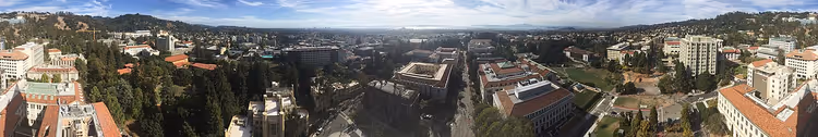 Панорамный вид кампуса Беркли с холмов