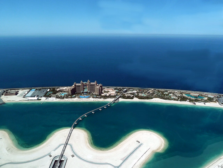 Hotel Atlantis en Palm Jumeirah desde arriba