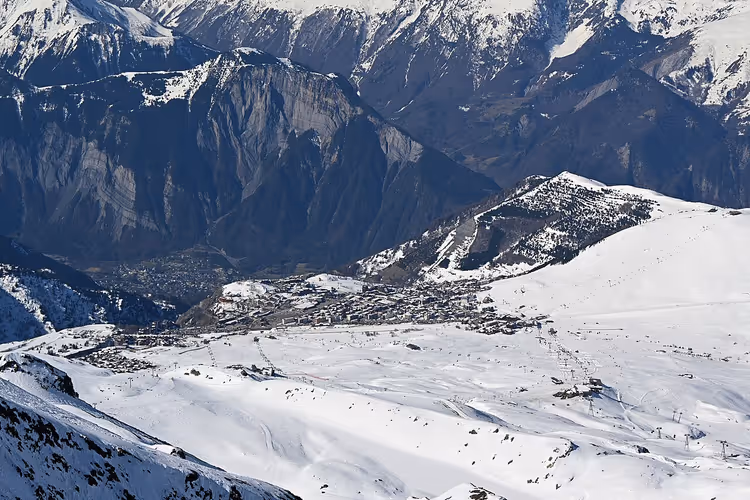Panorama von Alpe d'Huez vom Pic Blanc