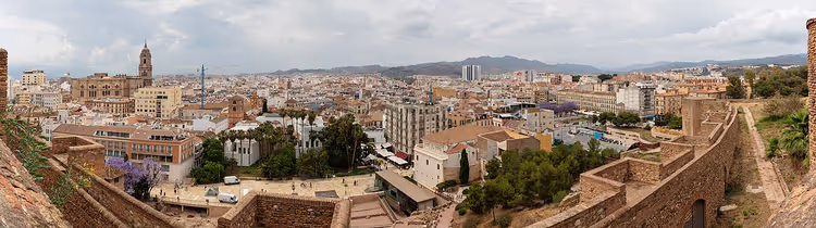 Panorama di Malaga dalle mura dell'Alcazaba