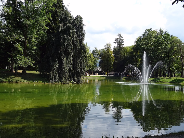 Dam med fontene i Volksgarten-parken