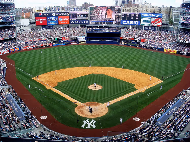 Uitzicht vanaf de bovenste ring in Yankee Stadium