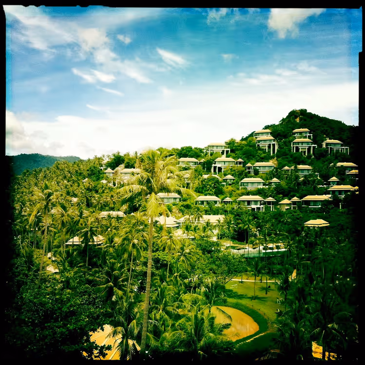 Banyan Tree Samui resort: villa's op de heuvel tussen palmbomen