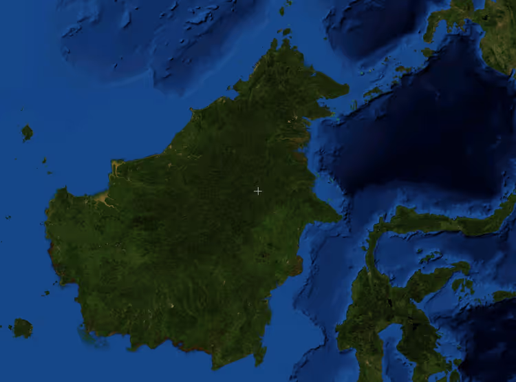 image satellite de Bornéo depuis l'espace