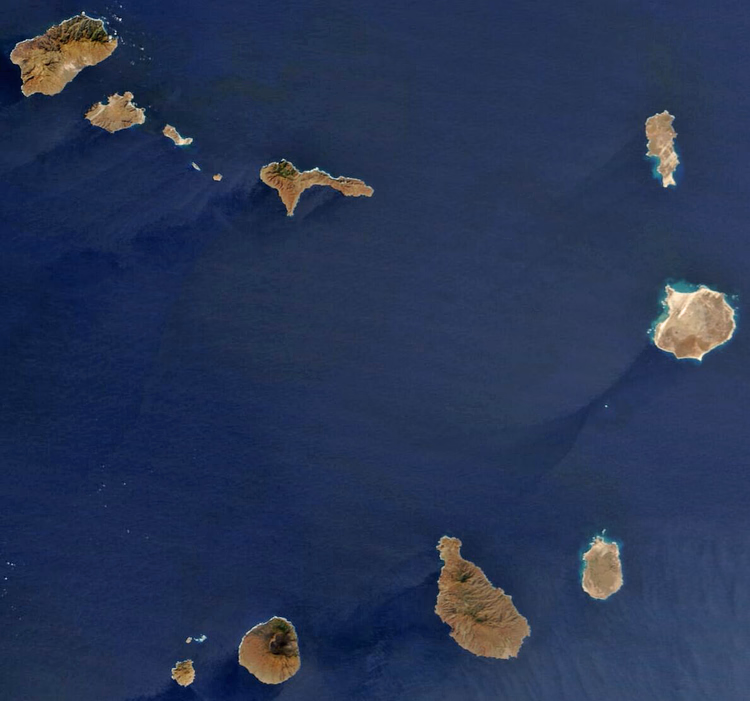 archipel du Cap-Vert sur une image satellite