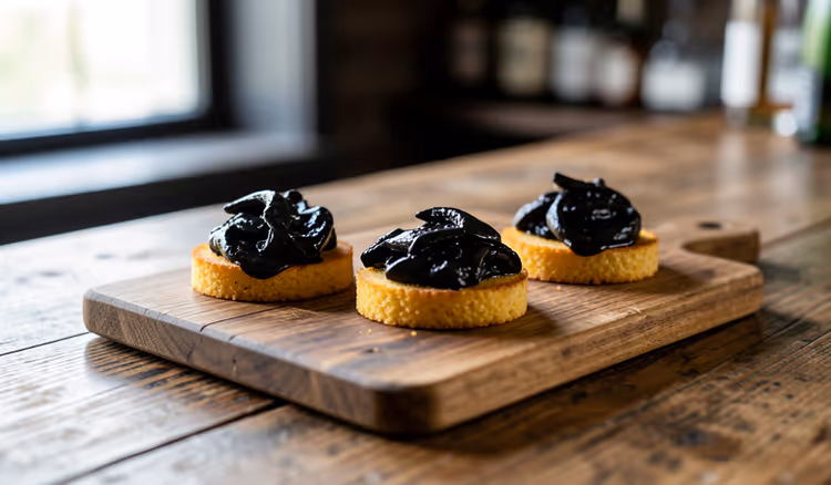 Chocos com tinta sobre polenta