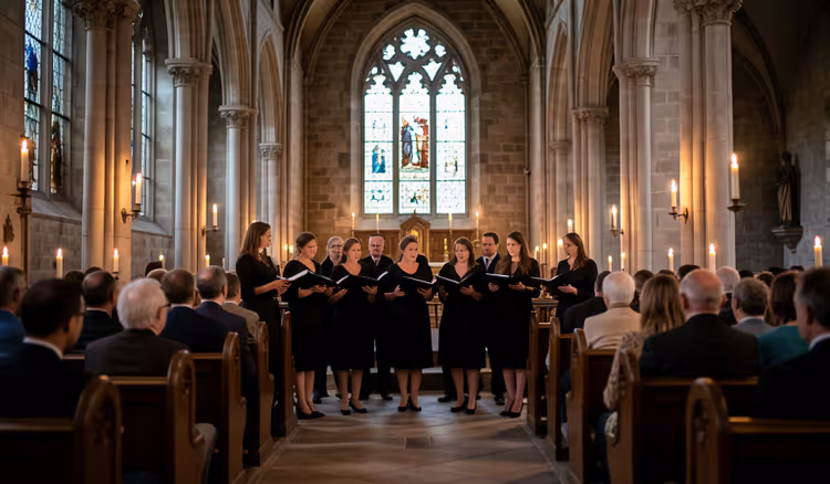 Korkonsert i en gammel steinkirke