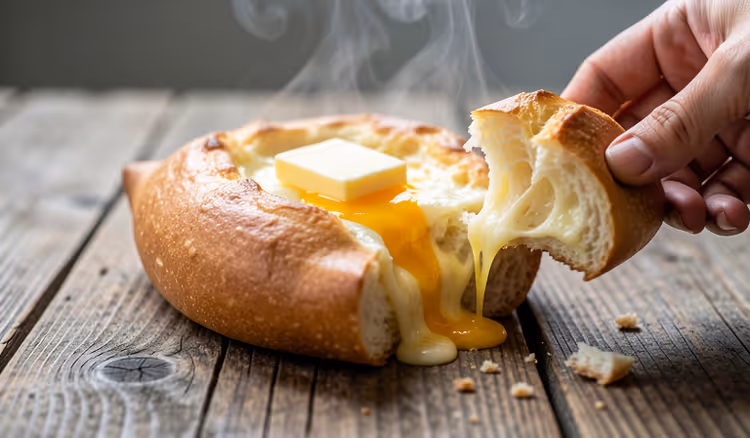 Chatschapuri-Boot mit Ei und Käse