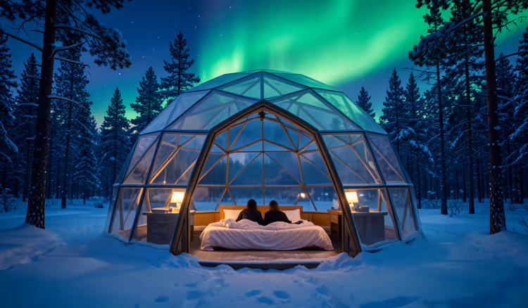 Klaasist iglu virmaliste all