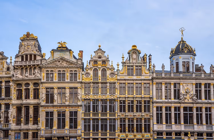 Gevels van de gildehuizen op de Grote Markt in Brussel