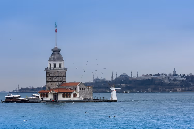 Meisjestoren Kız Kulesi in de Bosporus, Istanbul