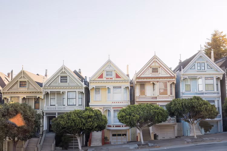 Painted Ladies, viktorianske hus i San Francisco, trær