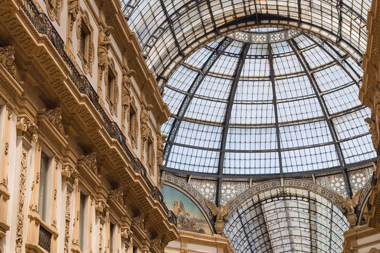 Glasskuppelen i Galleria Vittorio Emanuele II i Milano