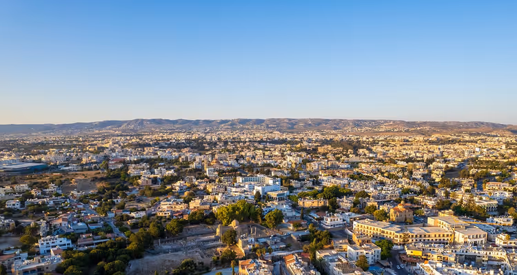 Panorama av Kato Pafos ovenfra