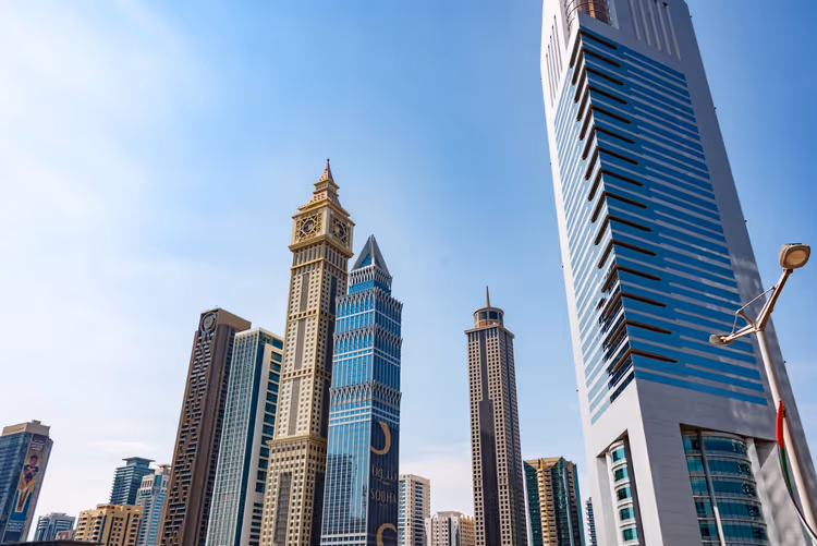 Açık bir günde Dubai gökdelenleri