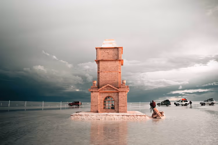 Bolivya'daki Salar de Uyuni tuz gölü