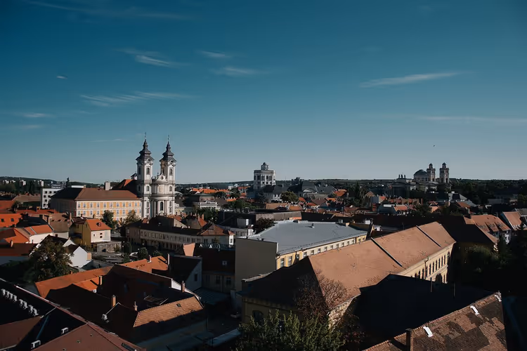 Panorama von Eger mit der Basilika