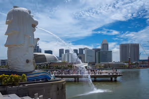 Merlion i Singapore: hvor statuen står og hvor den 37 meter høye kopien ble av
