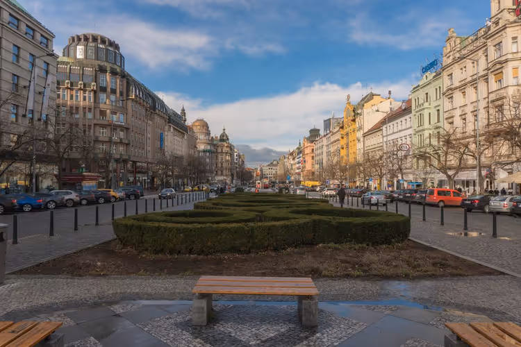 Wenceslas Square near the Lucerna Passage