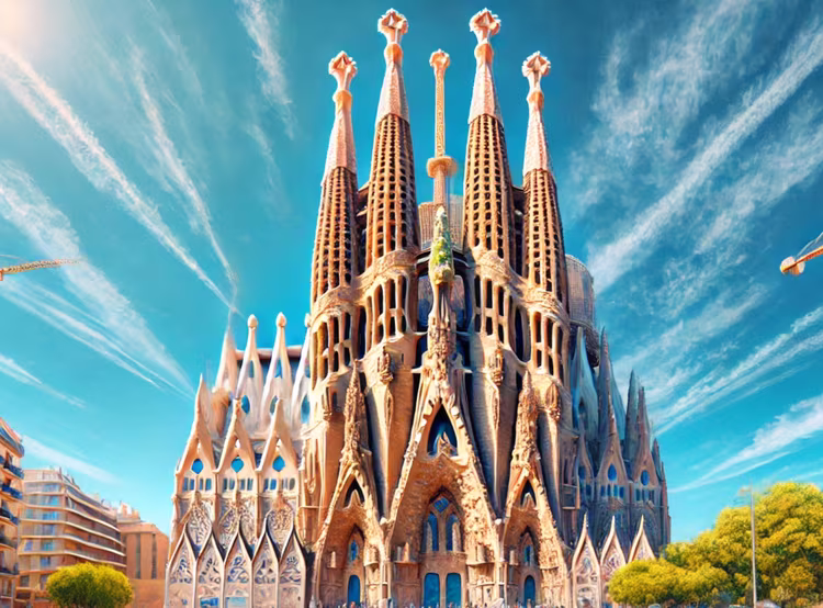 Barcelona, Sagrada Familia, sunny day