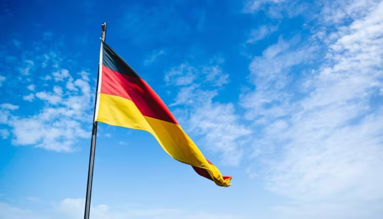 blue, red, and yellow flag
