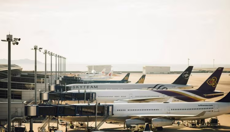 four planes at the airport