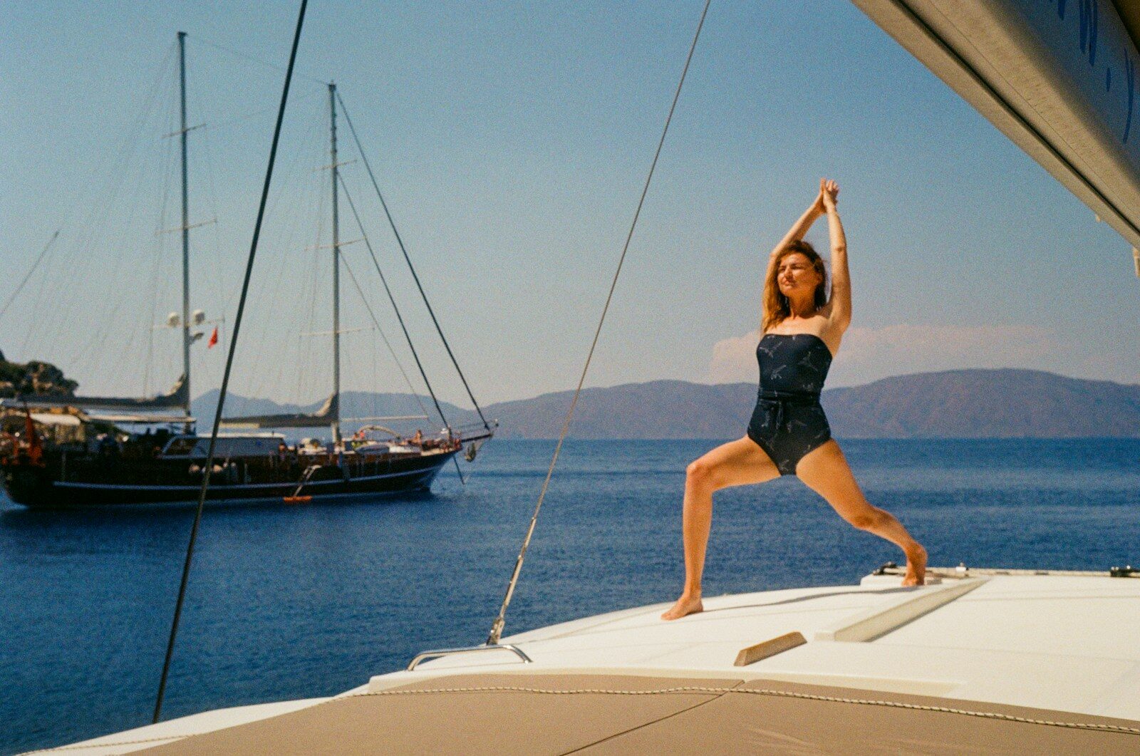 Meditation sunrise yacht